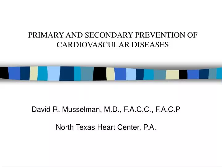 primary and secondary prevention of cardiovascular diseases