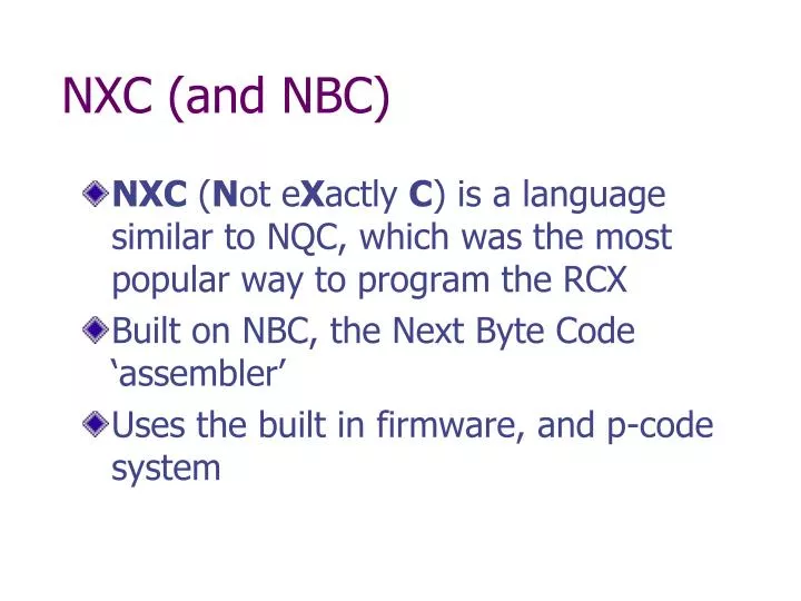 nxc and nbc