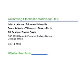 Calibrating Stochastic Models for DFA