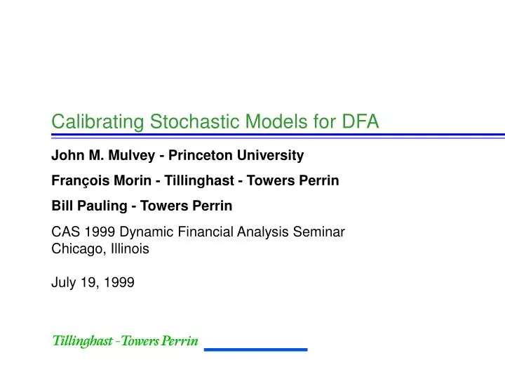 calibrating stochastic models for dfa