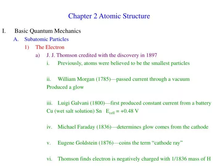 chapter 2 atomic structure