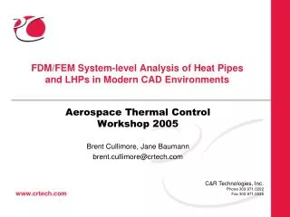FDM/FEM System-level Analysis of Heat Pipes and LHPs in Modern CAD Environments