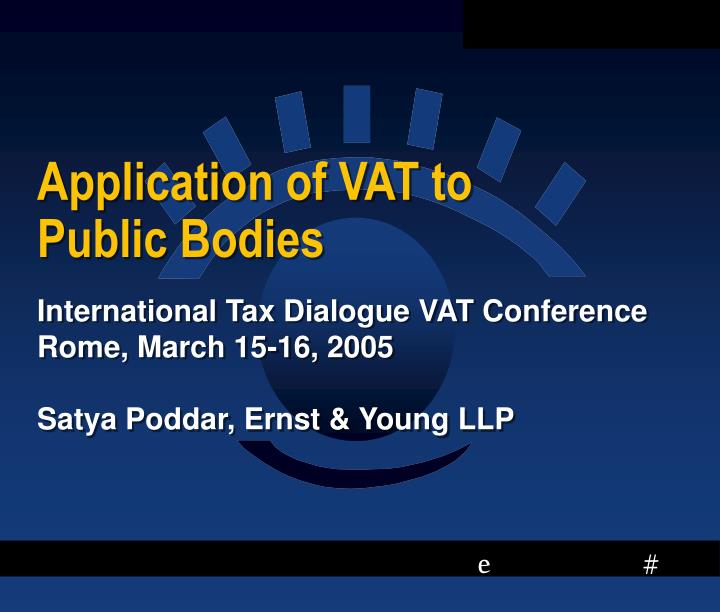 application of vat to public bodies