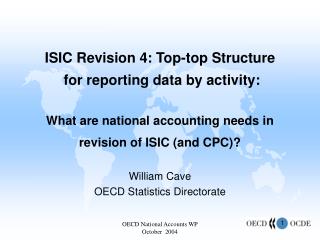 ISIC Revision 4: Top-top Structure for reporting data by activity: What are national accounting needs in revision of I