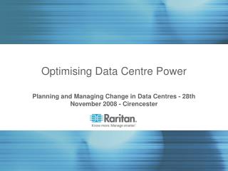 Optimising Data Centre Power