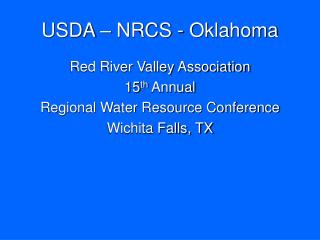 USDA – NRCS - Oklahoma