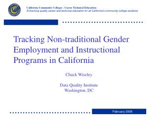 Tracking Non-traditional Gender Employment and Instructional Programs in California