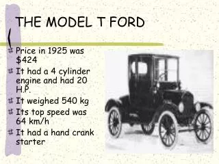 THE MODEL T FORD