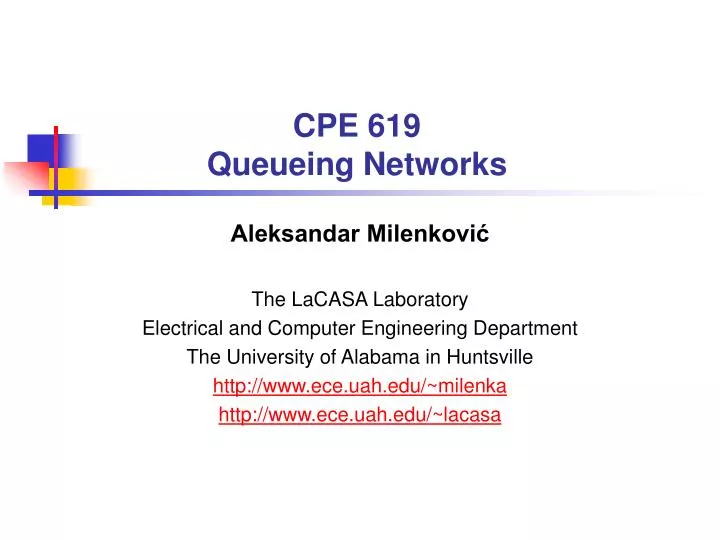 cpe 619 queueing networks