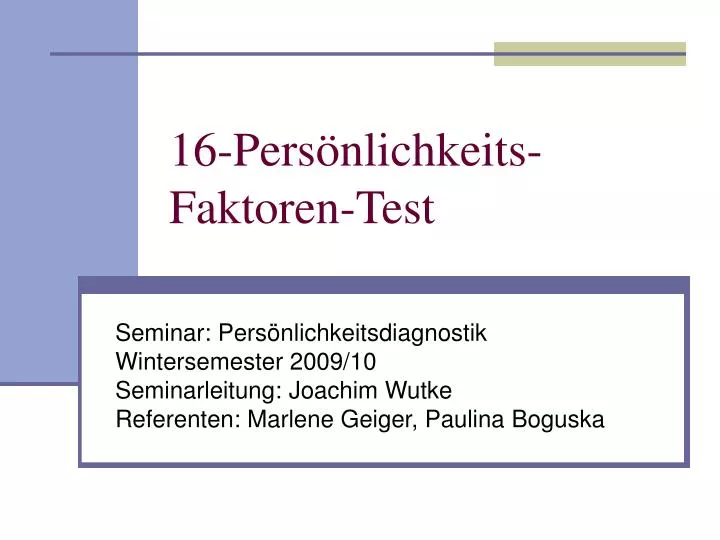 16 pers nlichkeits faktoren test