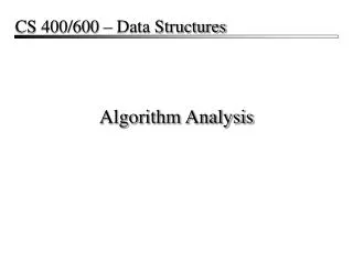 Algorithm Analysis