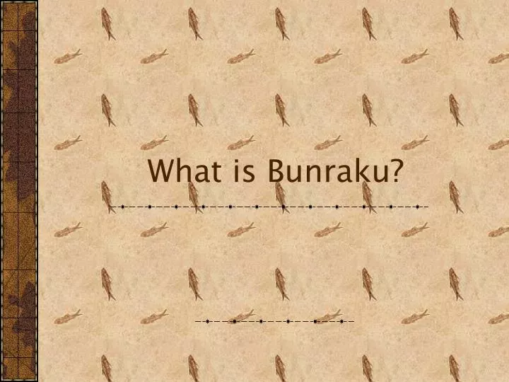 what is bunraku