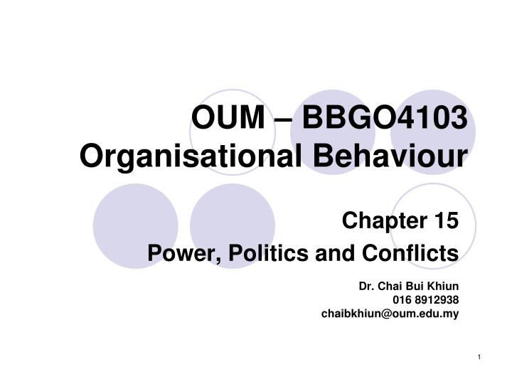 oum bbgo4103 organisational behaviour