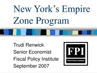 New York’s Empire Zone Program