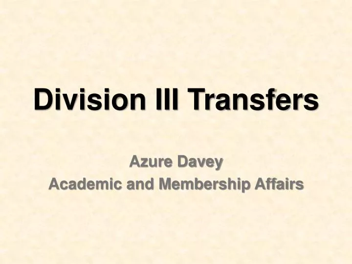 division iii transfers