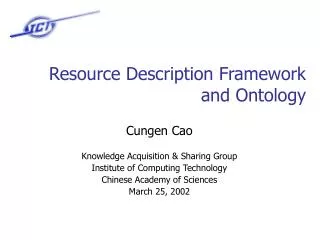 Resource Description Framework and Ontology