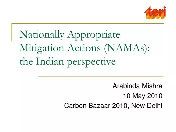 nationally appropriate mitigation actions namas the indian perspective