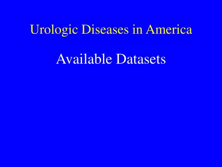 urologic diseases in america