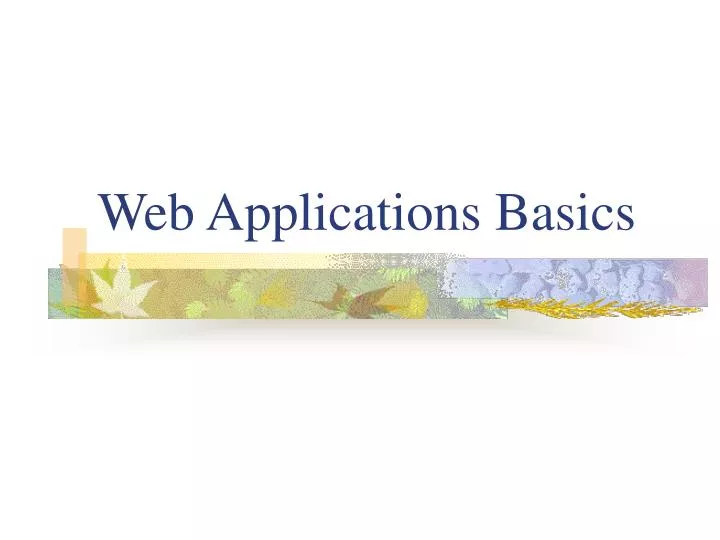 web applications basics