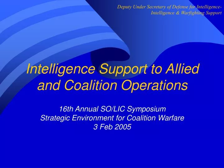 intelligence support to allied and coalition operations