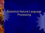 Statistical Natural Language Processing - slide 1