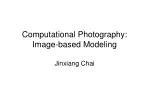 Computational Photography: Image-based Modeling - slide 1