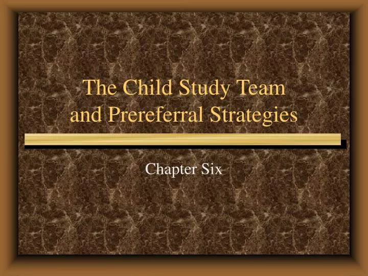 the child study team and prereferral strategies