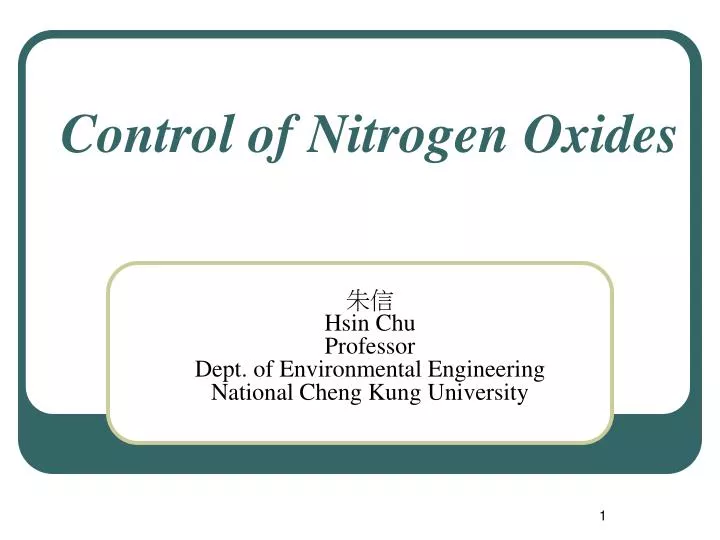 control of nitrogen oxides