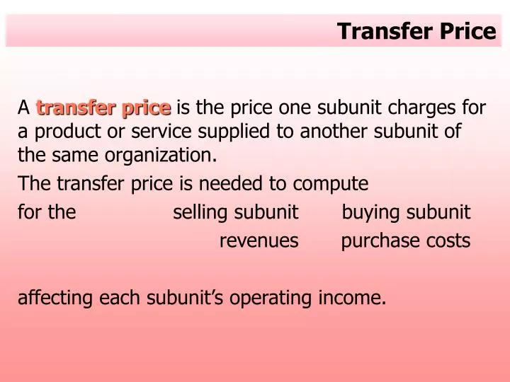 transfer price