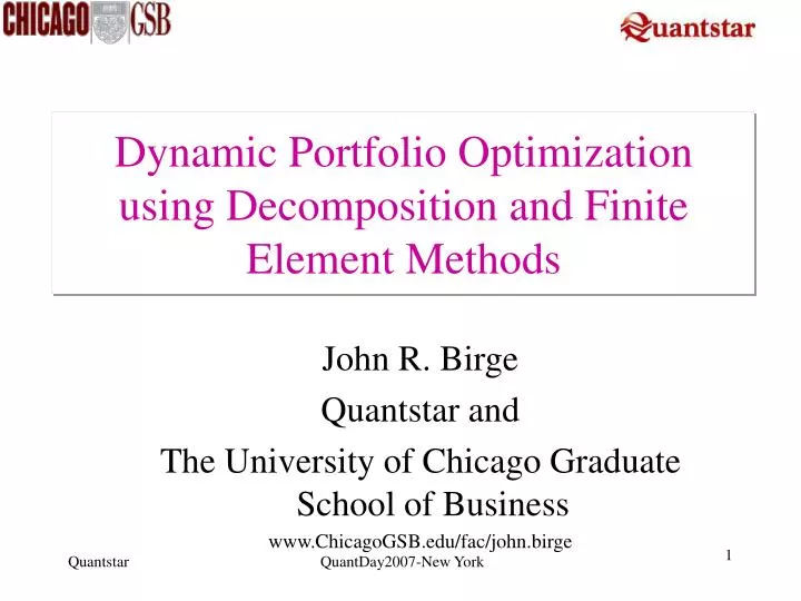 dynamic portfolio optimization using decomposition and finite element methods