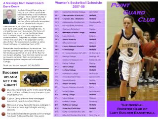 Women’s Basketball Schedule 2007-08