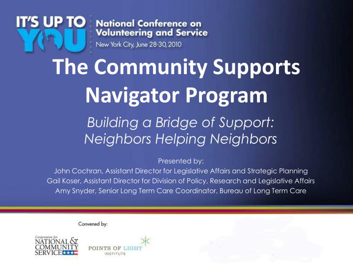 the community supports navigator program