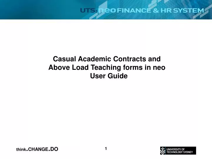casual academic contracts and above load teaching forms in neo user guide