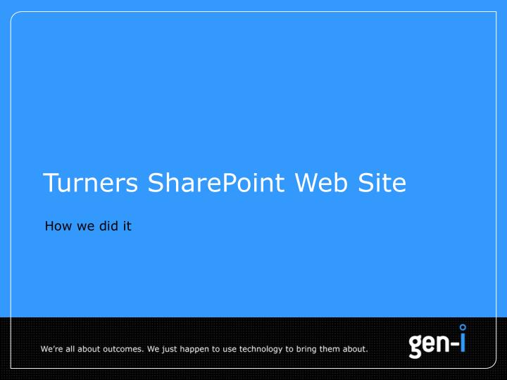 turners sharepoint web site