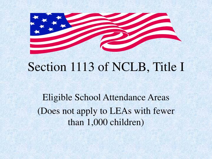 section 1113 of nclb title i