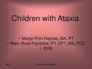 Children with Ataxia