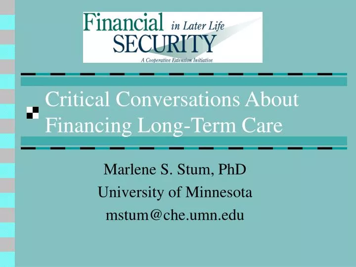 critical conversations about financing long term care