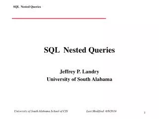 SQL Nested Queries