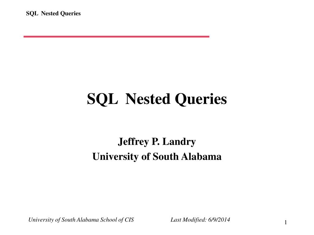 PPT - SQL Nested Queries PowerPoint Presentation, free download - ID:455816