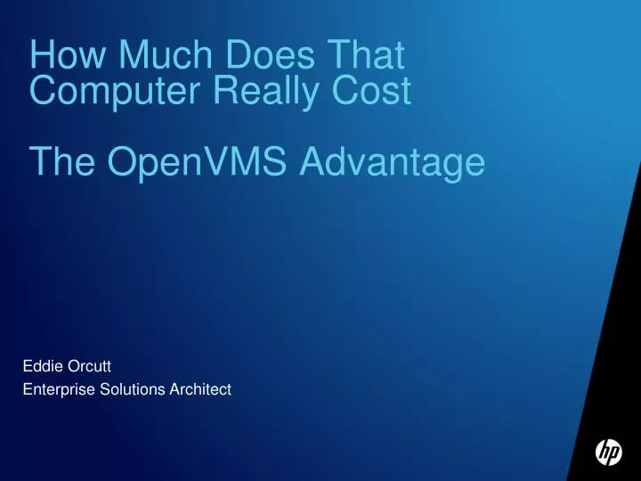 how much does that computer really cost the openvms advantage