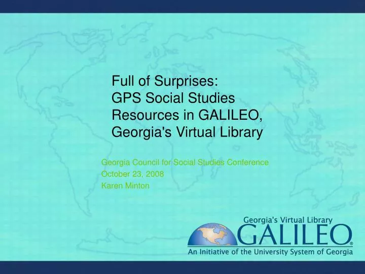full of surprises gps social studies resources in galileo georgia s virtual library