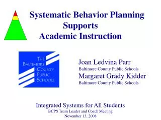 Systematic Behavior Planning Supports Academic Instruction