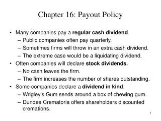Chapter 16: Payout Policy
