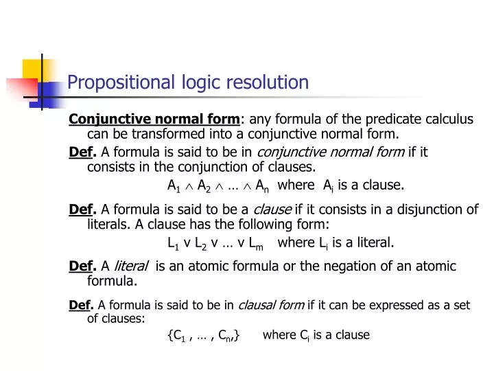 propositional logic resolution