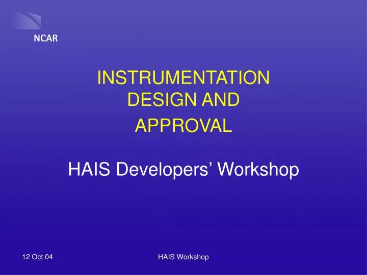 instrumentation design and approval