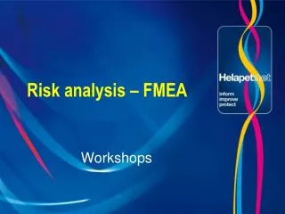 Risk analysis – FMEA