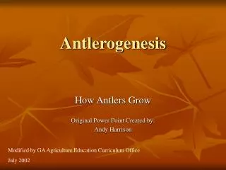 Antlerogenesis
