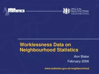 Worklessness Data on Neighbourhood Statistics