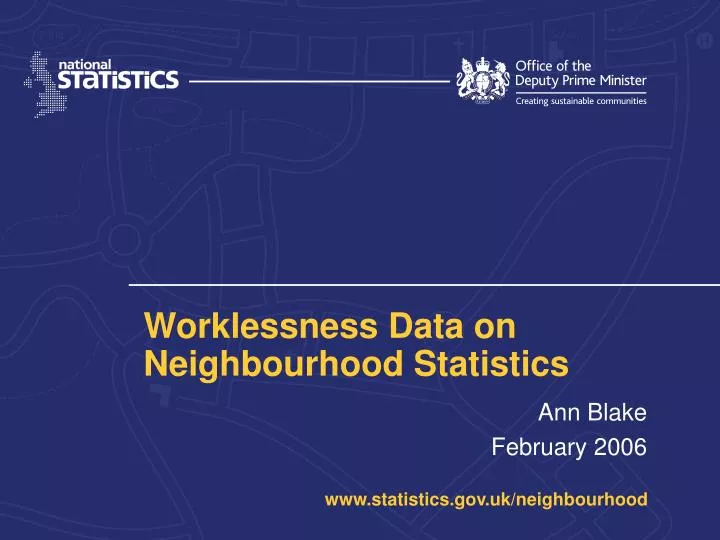 worklessness data on neighbourhood statistics