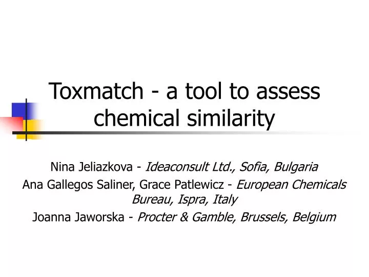 toxmatch a tool to assess chemical similarity
